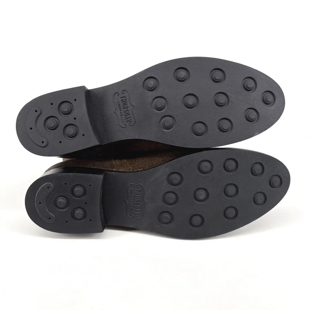 THURSDAY BOOT CO. | Duchess Leather Chelsea Boots in Olive Brown Suede | Sz 10 - Picture 13 of 15